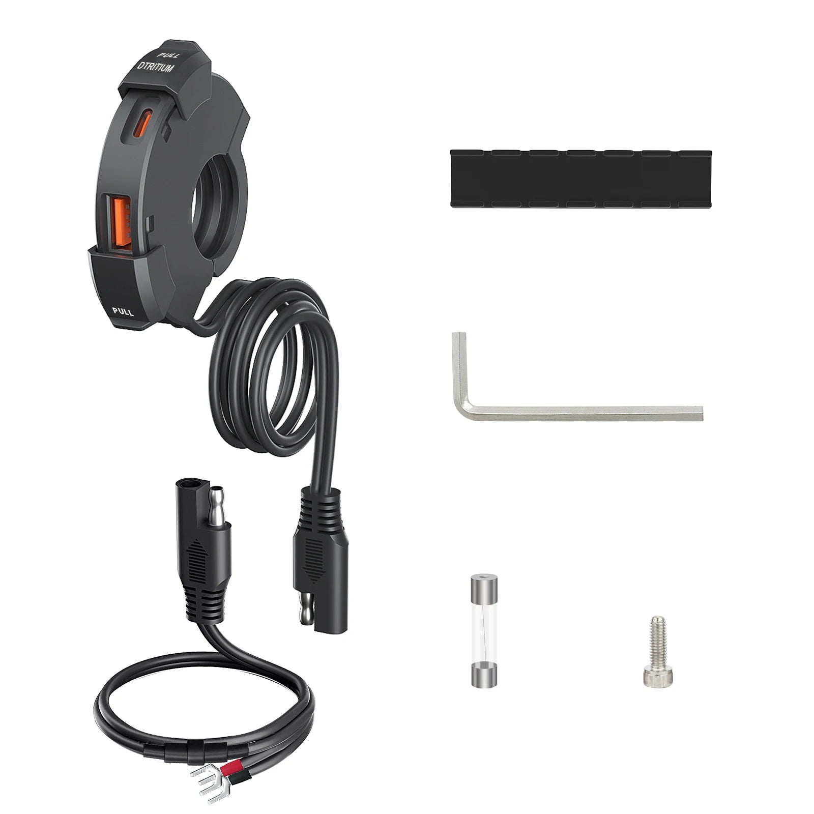 מטען USB מהיר לאופנוע 12V עמיד במים עם יציאת Type-C